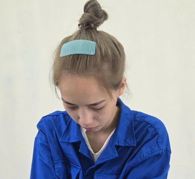 Hà Thị Lai Hạ tại cơ quan điều tra. Ảnh: Công an tỉnh Phú Thọ