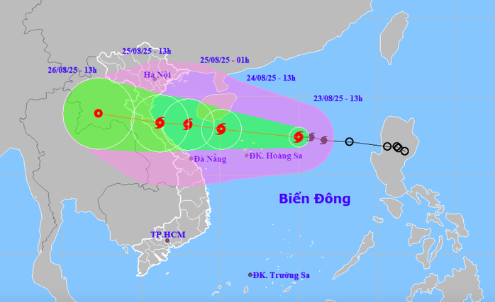 Diễn biến hướng di chuyển của bão số 5 Kajiki