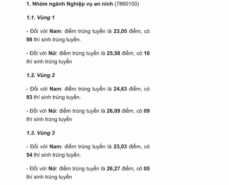 Điểm chuẩn các trường công an nhân dân năm 2025 - 1