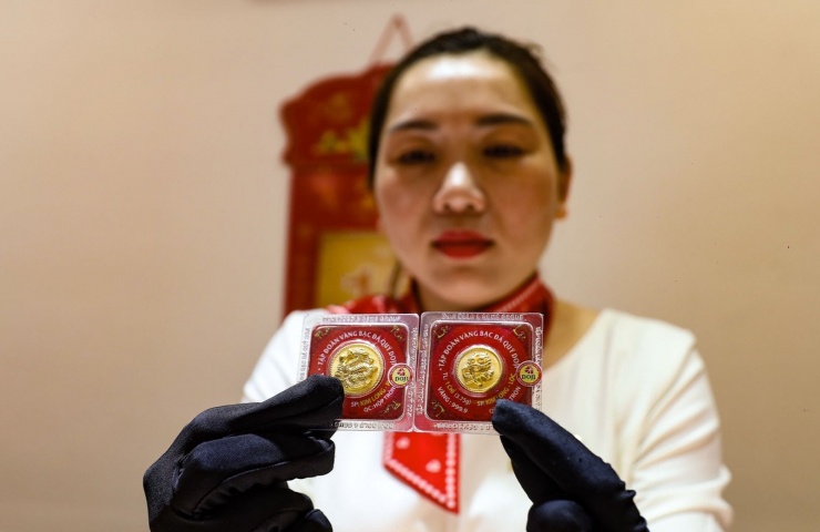 Giá vàng trong nước tăng mạnh. Ảnh: Chí Hiếu