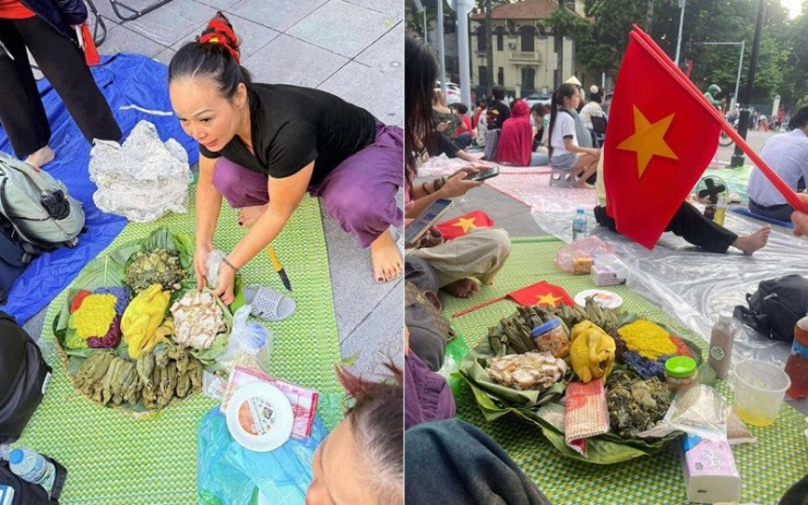 Hình ảnh mâm cỗ được chia sẻ trên nhiều diễn đàn mạng xã hội