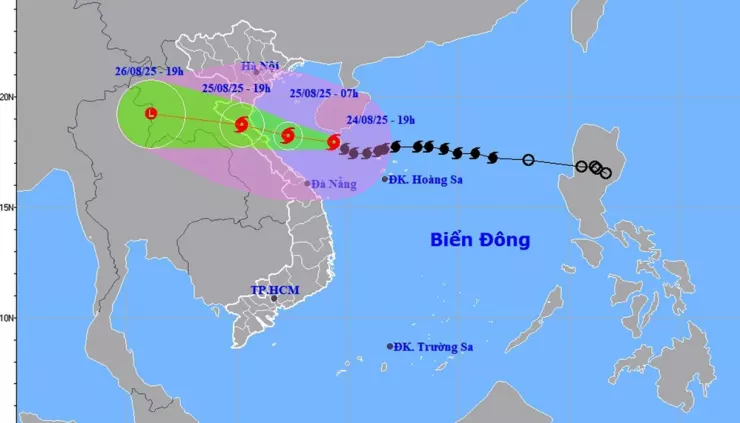 Vị trí, đường đi của bão số 5