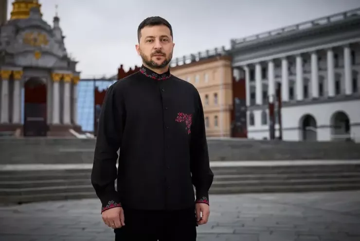 Tổng thống Ukraine Volodymyr Zelensky tại buổi lễ kỷ niệm 34 năm ngày độc lập của Ukraine hôm 24-8. Ảnh: Văn phòng Tổng thống Ukraine