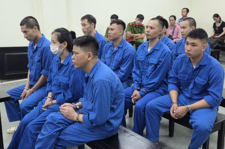 Các bị cáo tại phiên tòa.