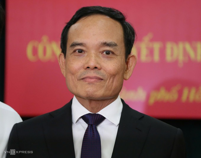 Tân Bí thư Thành ủy TP HCM Trần Lưu Quang tại lễ công bố quyết định của Bộ Chính trị. Ảnh: Đình Văn