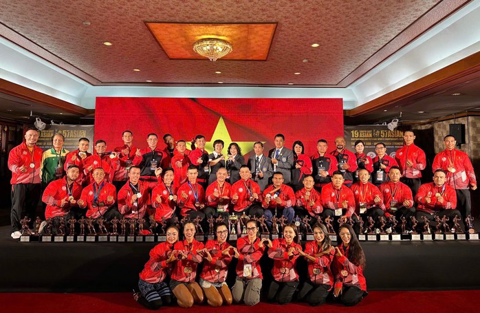 Đội tuyển thể hình Việt Nam xếp nhất Đông Nam Á và nhì toàn đoàn giải châu Á năm 2025. (Ảnh: ĐINH KIM)