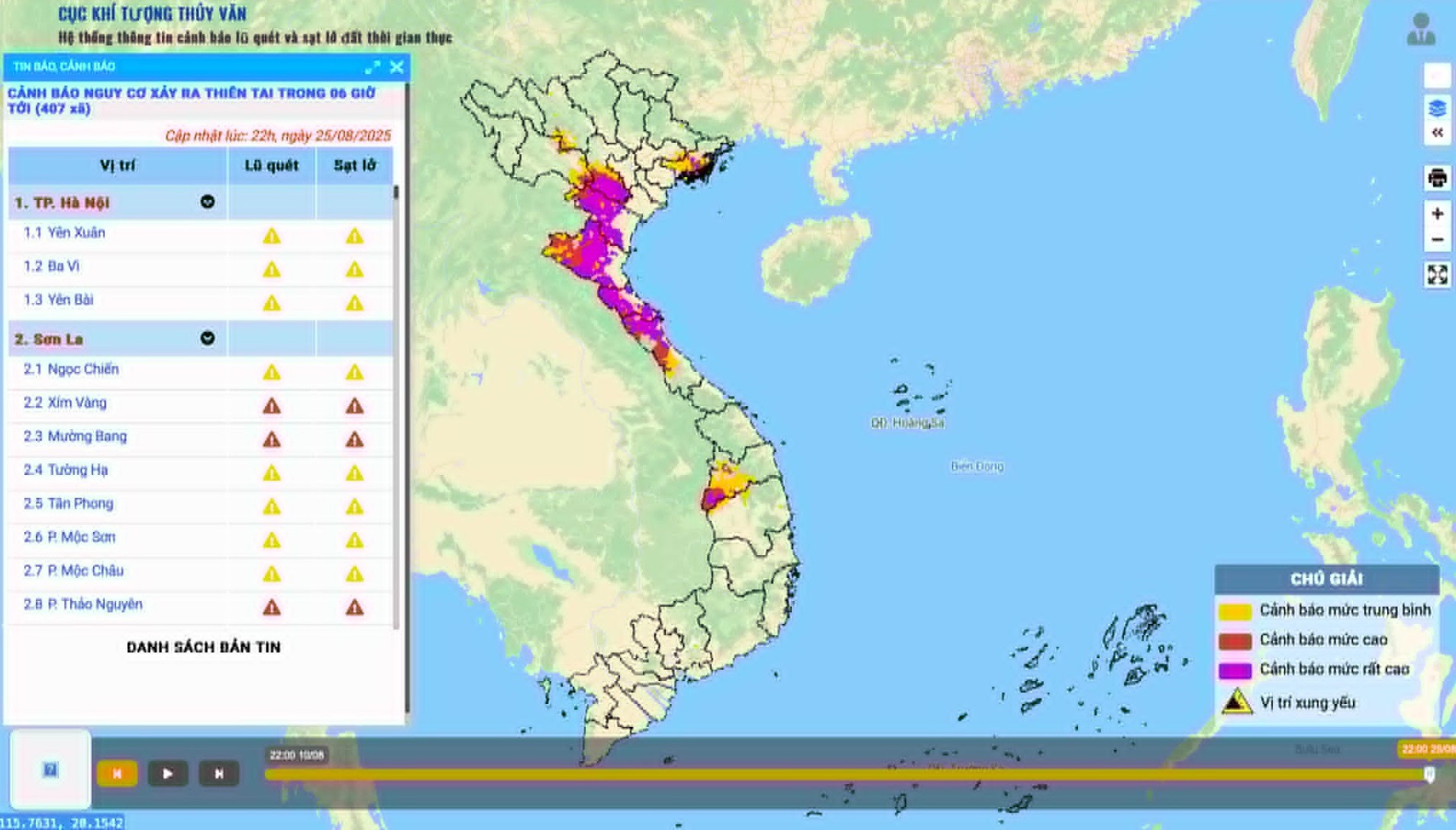 Trong 6 giờ tới, có nguy cơ xảy ra lũ quét, sạt lở đất, sụt lún đất trên sườn dốc, suối nhỏ tại các tỉnh: Phú Thọ, Quảng Ninh, Thanh Hóa, Nghệ An, Hà Tĩnh, Quảng Trị.