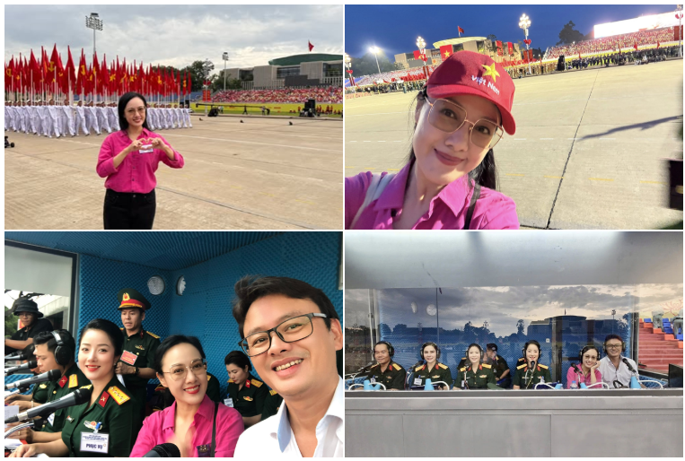 Tổ thuyết minh của sự kiện A80. Ảnh: FBNV