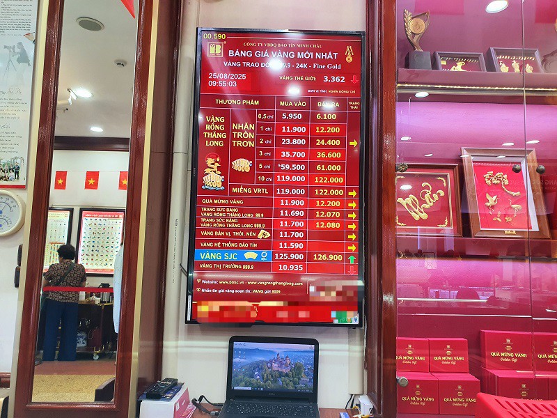 Giá vàng miếng SJC tăng lên mức cao nhất lịch sử.