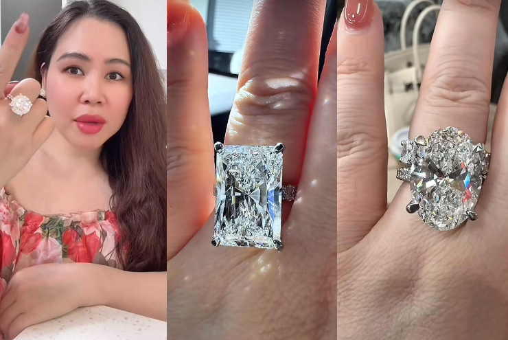 Những chiếc nhẫn kim cương của Trương Phương khiến dân tình lóa mắt.