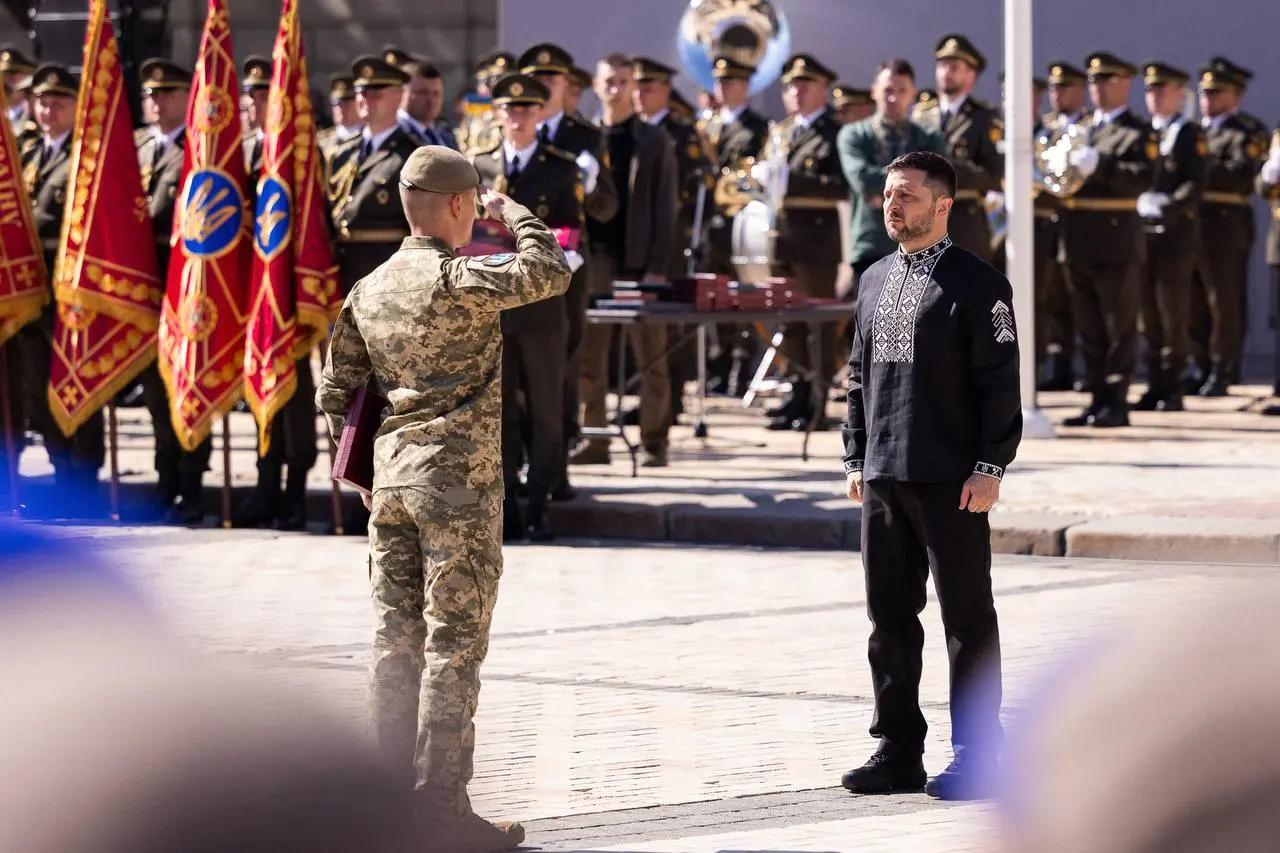 Tổng thống Ukraine Volodymyr Zelensky tham dự sự kiện nhân Ngày Độc lập ở Ukraine hôm 24/8. Ảnh: Kyiv Independent.