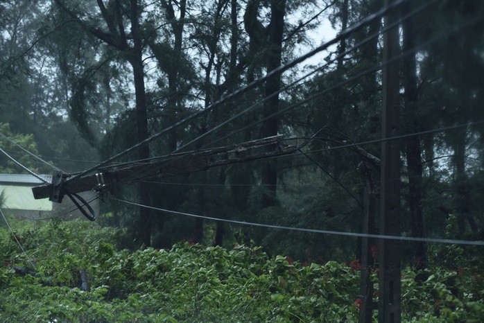 Cột điện ở Thanh Hóa gãy đổ do ảnh hưởng bão số 5