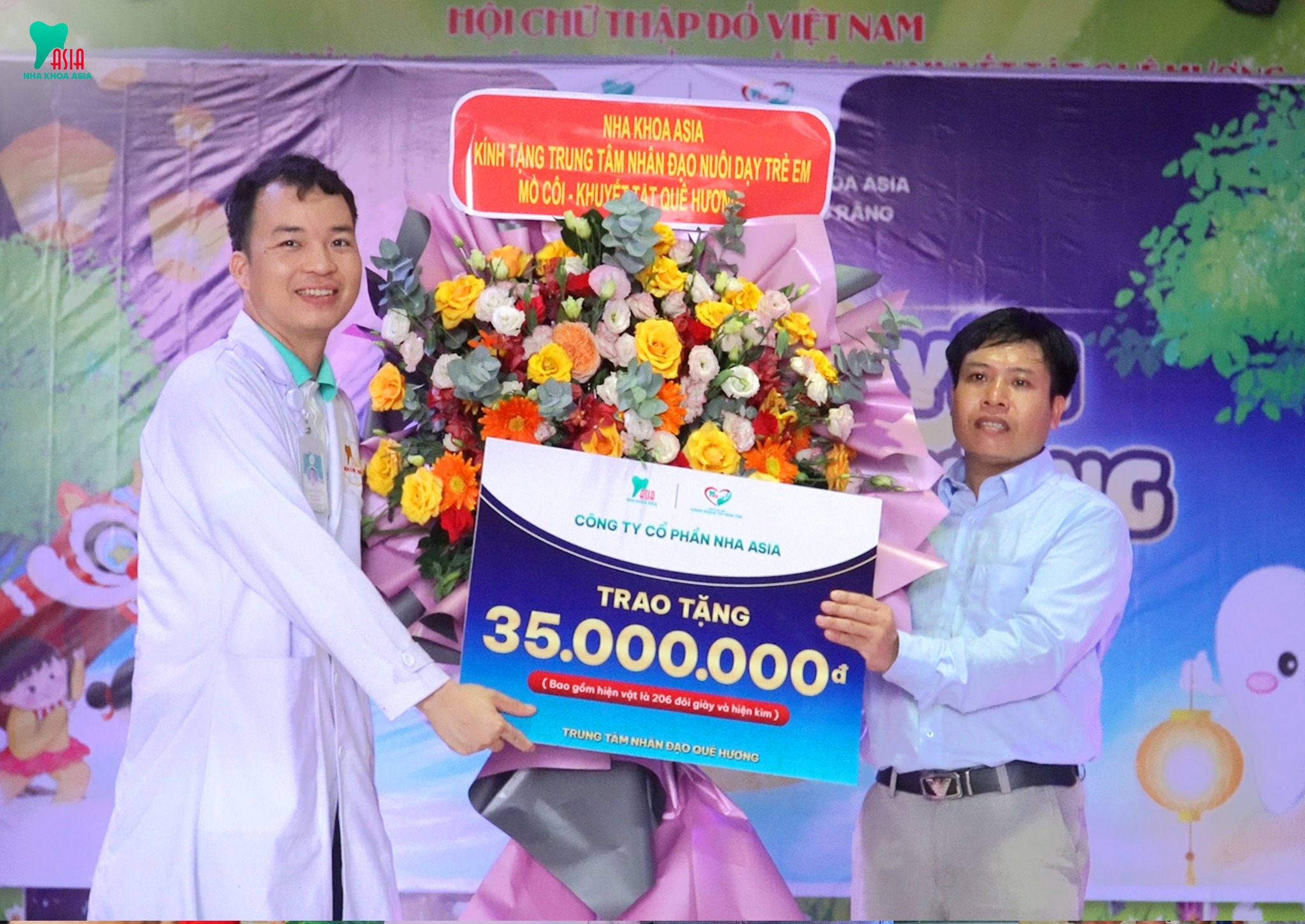 Nha khoa Asia trao tặng quà tặng hiện vật và hiện kim cho trung tâm Nhân Đạo Nuôi Dạy Trẻ Em Mồ Côi - Khuyết Tật Quê Hương