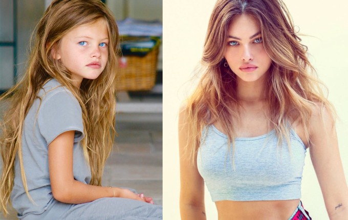 Thylane Blondeau khi còn bé và năm 18 tuổi.