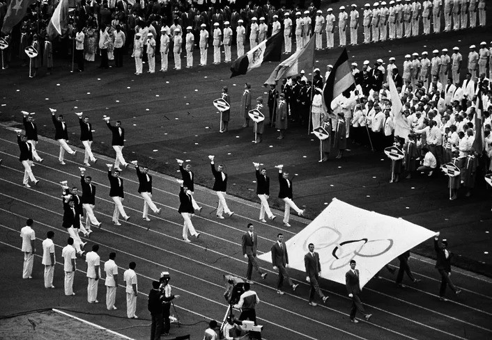 Thành viên Trung đoàn Cận vệ Độc lập số 154 tham gia sự kiện trong khuôn khổ Thế vận hội Olympic 1980 ở Moscow. Ảnh: Kommersant