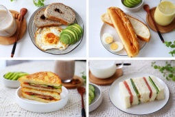 Bữa sáng cả tuần với bánh mì, không lo trùng lặp, làm nhanh 15 phút