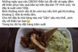 Xôn xao suất cơm bình dân giá đắt đỏ bán cho thợ điện sau bão Kajiki