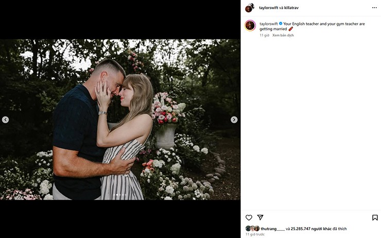Taylor Swift chia sẻ khoảnh khắc bạn trai quỳ gối cầu hôn lãng mạn