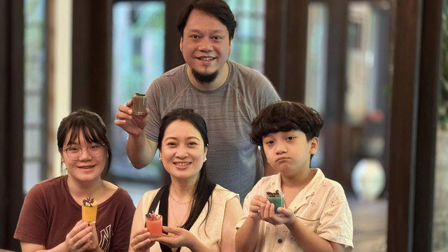 Diễn viên Thu Nga có cuộc sống hôn nhân bình yên, hạnh phúc bên chồng và hai con.