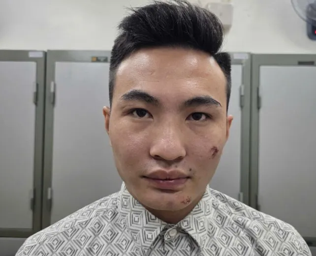 Nguyễn Xuân Khải tại cơ quan Công an. Ảnh: CA