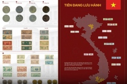 Chiêm ngưỡng bản đồ Việt Nam bằng tiền tại Triển lãm thành tựu đất nước