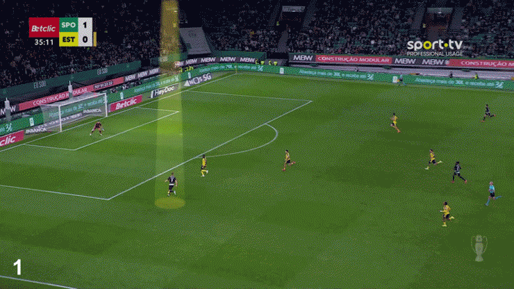 Bàn thắng của Gyokeres ở phút 36 trận Sporting 3-1 Estoril, ngày 4/3/2025, lượt về giải VĐQG Bồ Đào Nha 2024/25