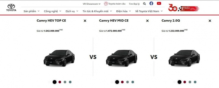 Toyota Việt Nam điều chỉnh lại giá bán một số mẫu xe gặp lỗi hiển thị