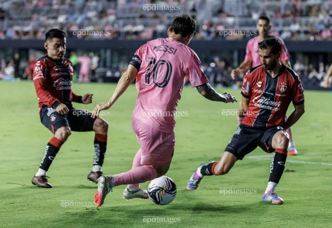 Chân sút số 1 của tuyển Argentina vẫn không thể thiếu trong màu áo CLB Inter Miami. Ảnh: EPA.