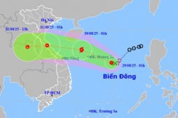 Áp thấp nhiệt đới tiến thẳng đất liền Trung Bộ