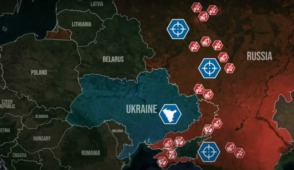 Bằng cách liên tục nhắm tới các nhà máy thuốc súng, cơ sở hóa chất và kho đạn, Ukraine theo đuổi chiến lược làm suy yếu dần tiềm lực quốc phòng Nga. Ảnh: Euromaidan Press.