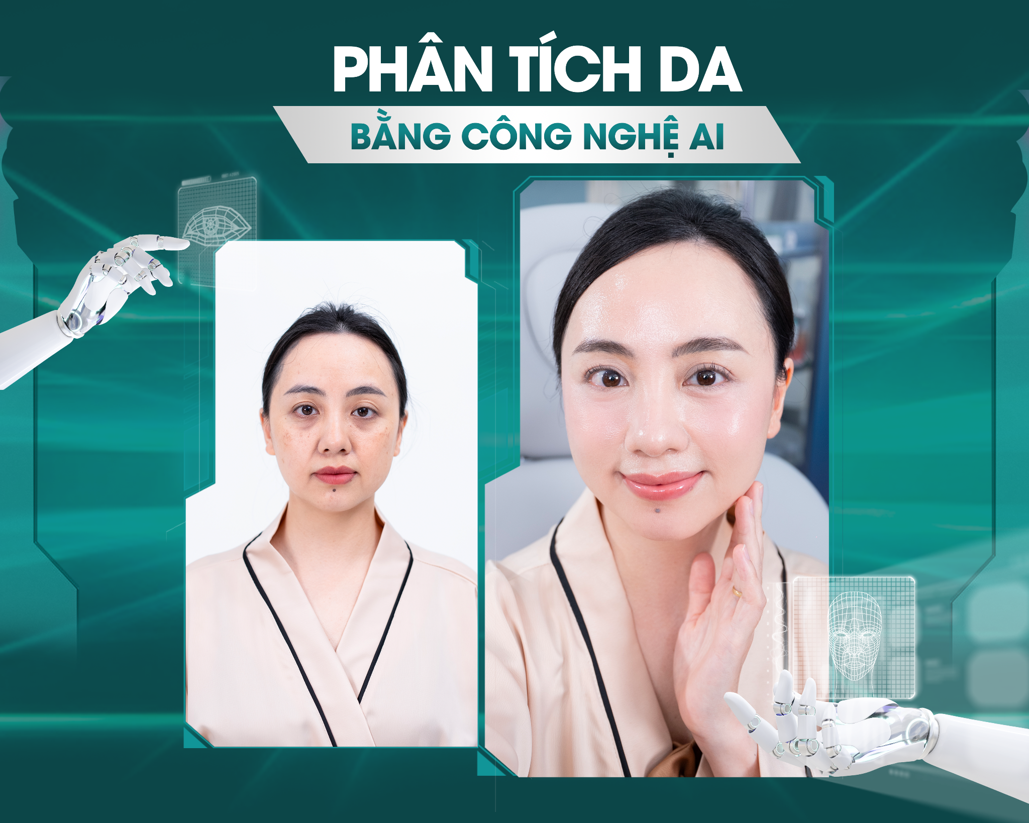 Trẻ hoá da công nghệ AICollaBoost ứng dụng trí tuệ nhân tạo AI