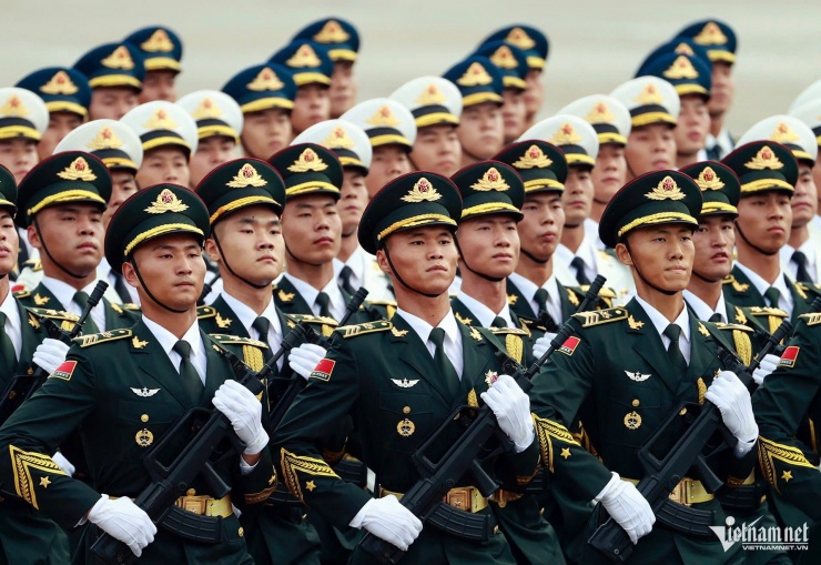Khối diễu binh Quân đội Trung Quốc. Ảnh: Phạm Hải
