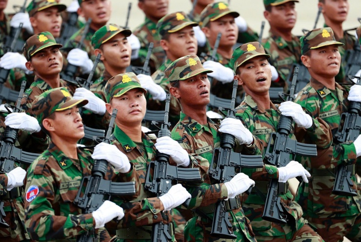 Khối Quân đội Campuchia. Ảnh: Phạm Hải