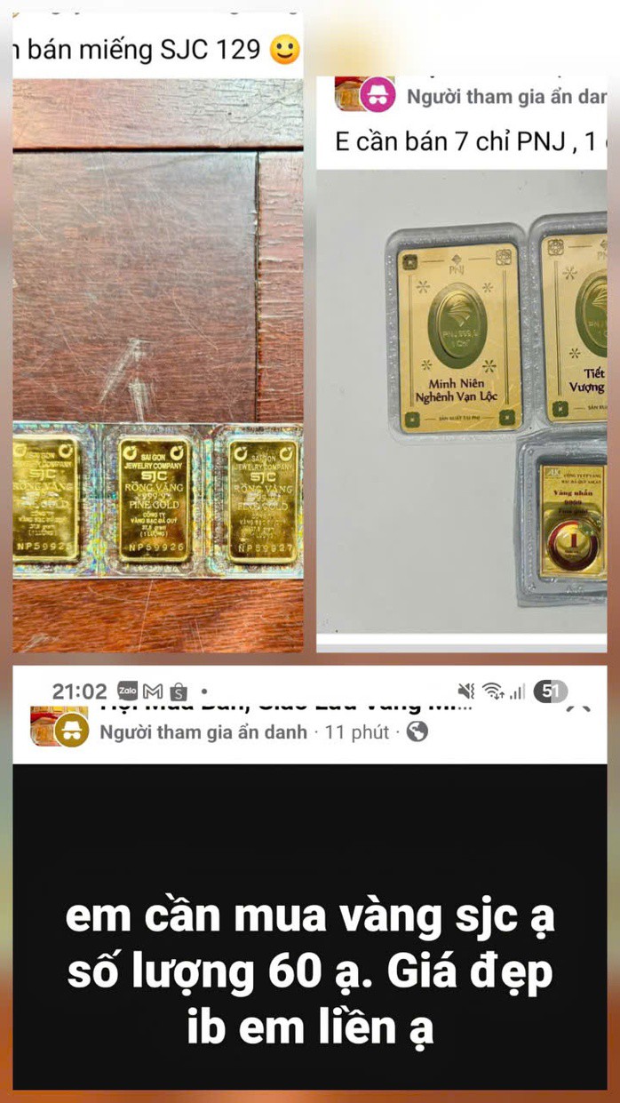 Các diễn đàn nhộn nhịp khách hỏi mua - bán vàng