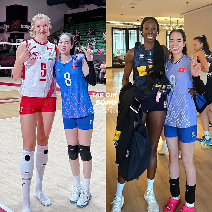 Thanh Thúy chụp ảnh cùng những ngôi sao bóng chuyền nổi tiếng