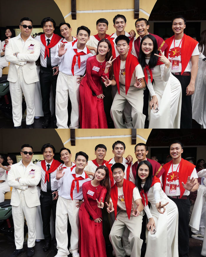 Phương Oanh mặc áo dài đỏ thả tim, Hồng Diễm bật cười khi Tăng Duy Tân bị trêu - 7