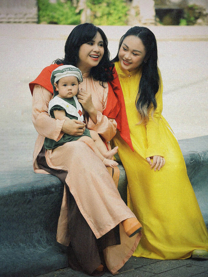 Phương Oanh mặc áo dài đỏ thả tim, Hồng Diễm bật cười khi Tăng Duy Tân bị trêu - 10