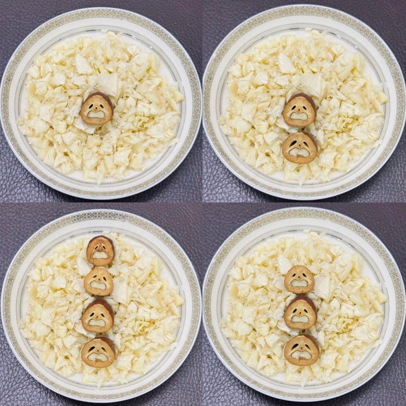 Hạt trám được chị An chặt đôi nhìn như "mặt mếu", khều lấy nhân trong để rắc lên xôi trám, ăn rất bùi, béo và ngậy.