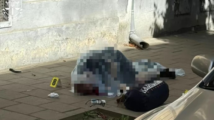 Giới chức Ukraine công bố ảnh hiện trường vụ ông Parubiy bị sát hại (ảnh: Pravda)