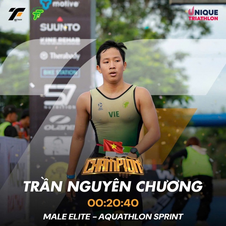 Trần Nguyên Chương giành chức vô địch tại Giải Triathlon TPHCM.