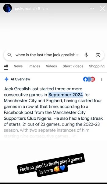 Grealish đăng ảnh này trước khi xóa đi