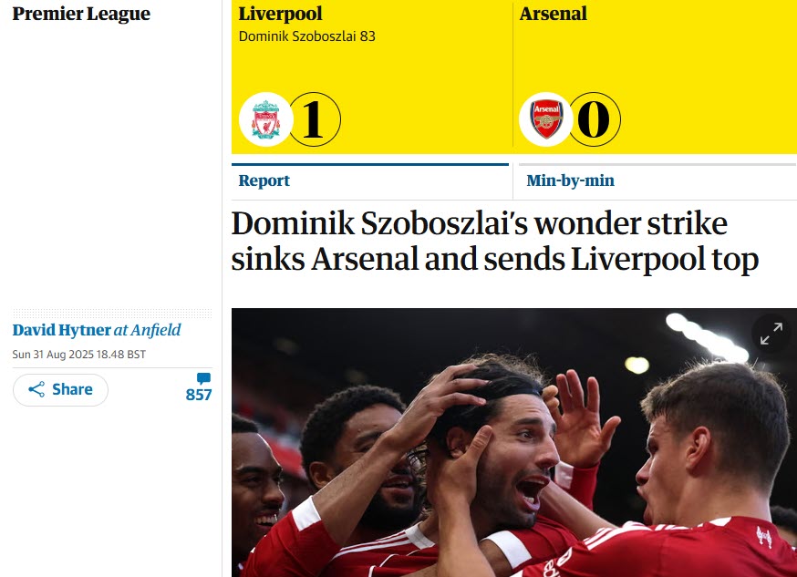 Bài viết của David Hytner trên tờ The Guardian