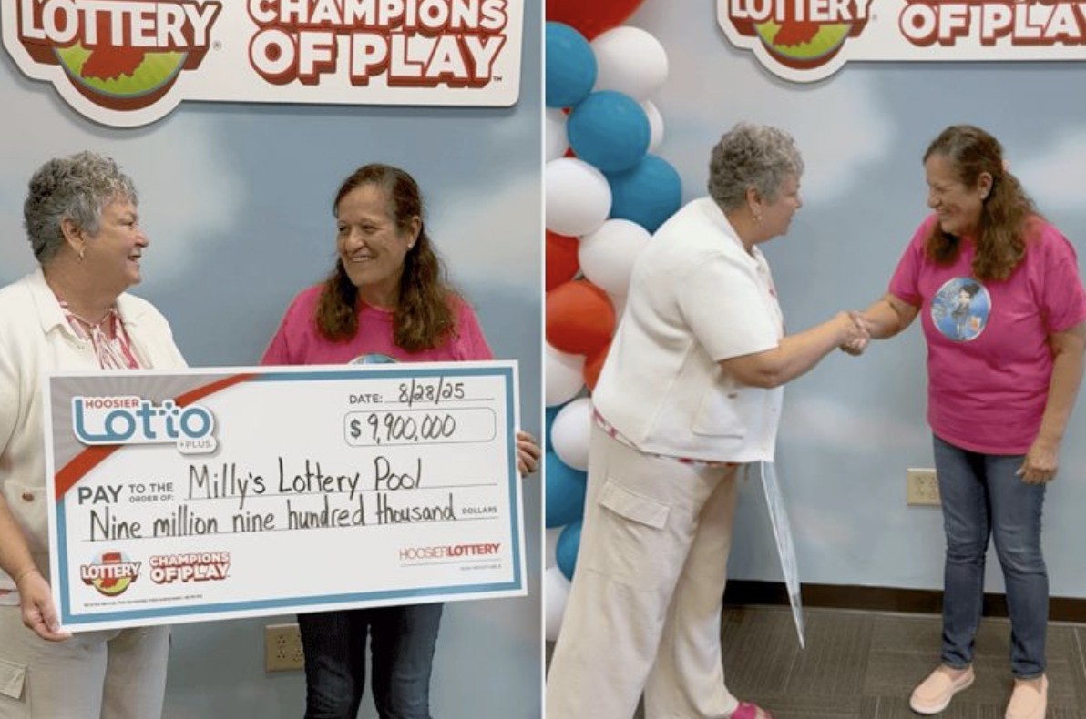 Người trúng xổ số Milly (bên phải) cùng với Giám đốc Điều hành Hoosier Lottery Sarah M. Taylor. Nguồn: Hoosier Lottery