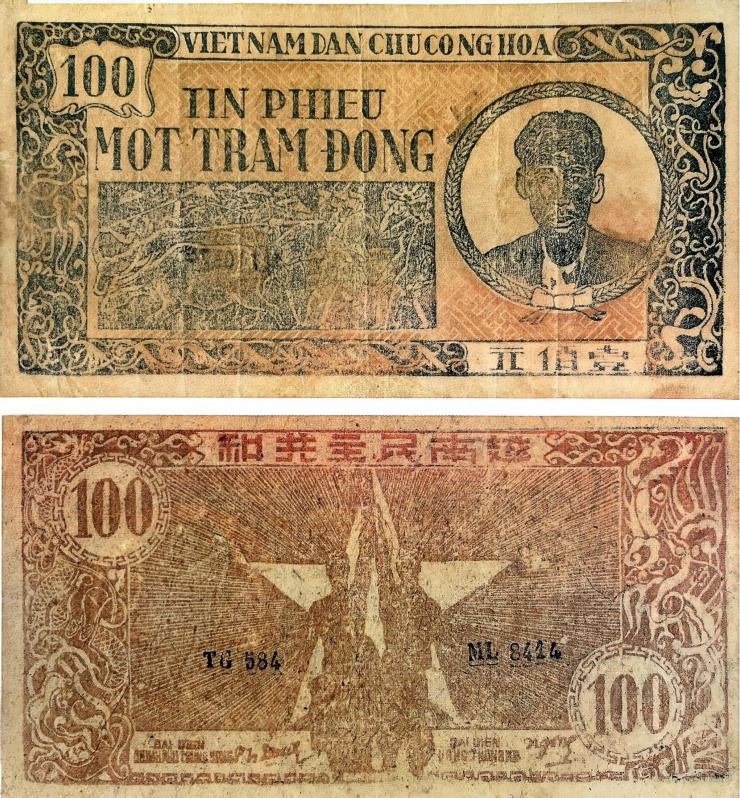 Tín phiếu 100 đồng lưu hành tại Trung Bộ, 1947- 1954.