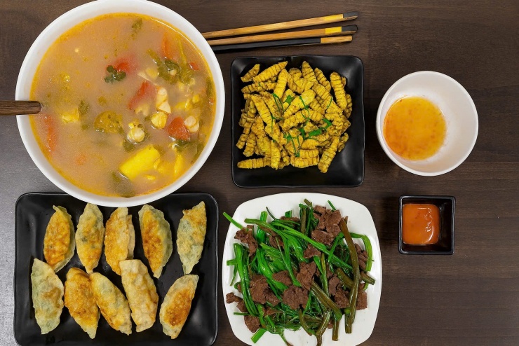 Bữa cơm mùa thu đơn giản mà ngon miệng.
