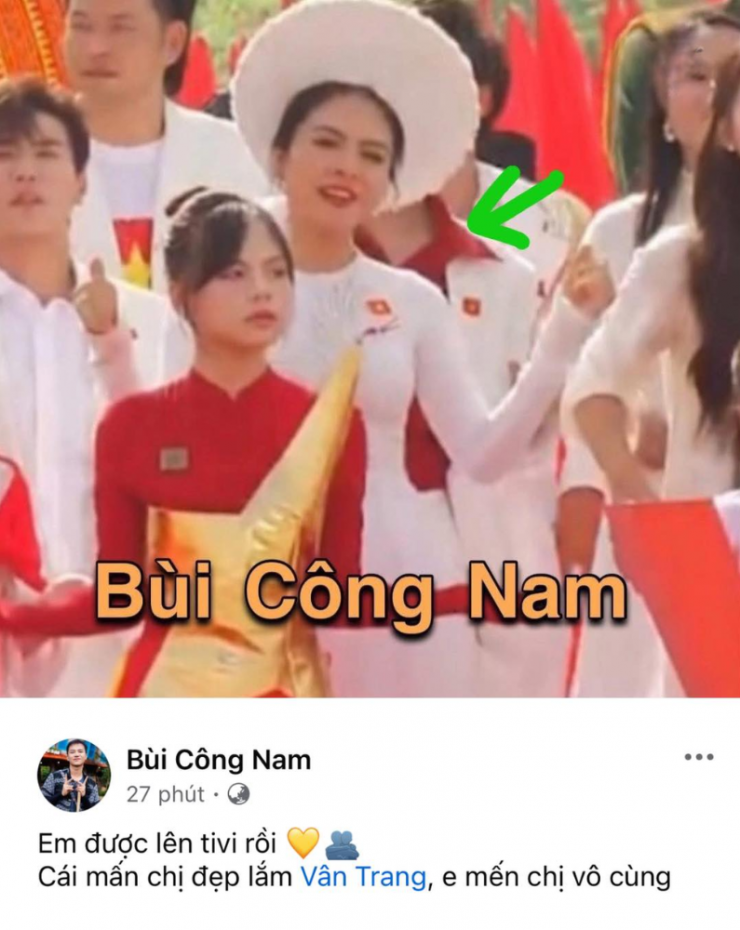Bùi Công Nam "xúc động" chia sẻ khoảnh khắc mình được lên sóng truyền hình. Ảnh: FBNV.