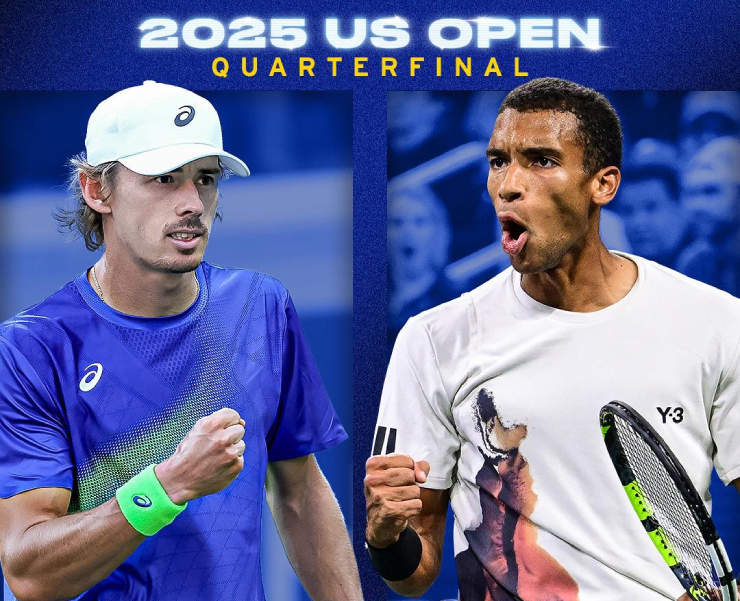 Felix (bên phải) và màn chạm trán dự báo "cân tài cân sức" với De Minaur (bên trái)