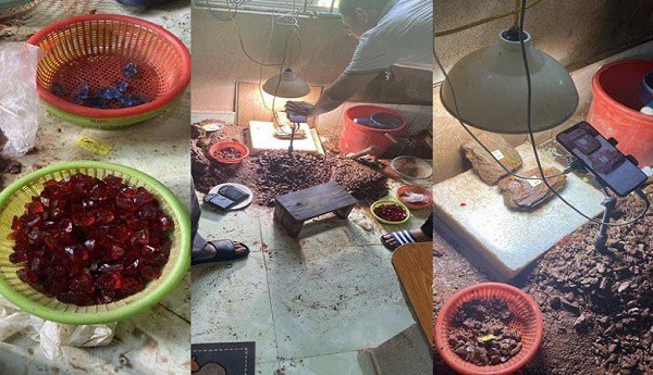 Các đối tượng lừa đảo bằng hình thức "đập đá, đổ thạch". Ảnh: Công an Tuyên Quang.