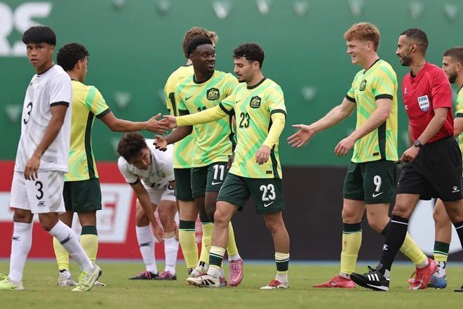 U23 Australia lập kỷ lục hủy diệt 14-0 ở vòng loại U23 châu Á 2026