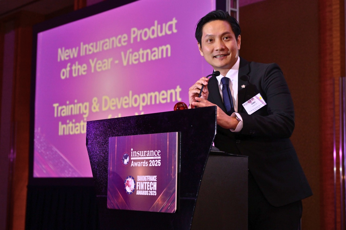 Ông Lương Thế Vinh, Giám đốc Sản phẩm Prudential Việt Nam phát biểu tại sự kiện. Ảnh: Prudential